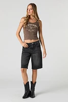 Ford Mustang Graphic Washed Ribbed Tank