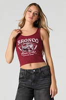 Débardeur côtelé délavé à imprimé Ford Bronco