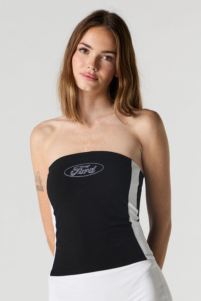 Ford Rhinestone Colourblock Tube Top