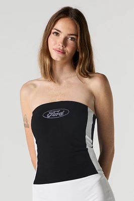 Ford Rhinestone Colourblock Tube Top