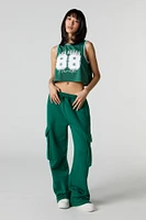 Graphic Mesh Cropped Jersey