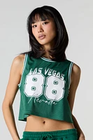 Graphic Mesh Cropped Jersey