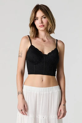 Lace Cropped Bustier Cami