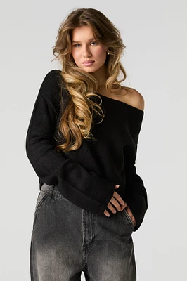 Off Shoulder Skimmer Sweater