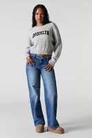 Cable Knit Embroidered Sweater