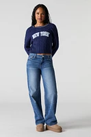 Cable Knit Embroidered Sweater