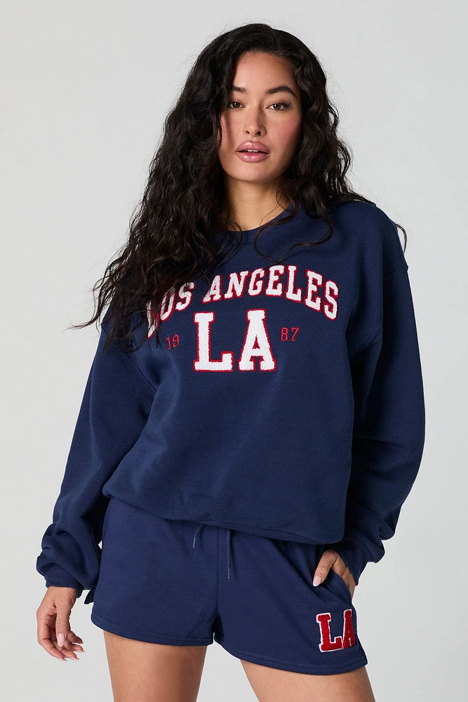 Los Angeles Chenille Embroidered Fleece Sweatshirt