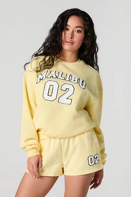 Malibu Chenille Embroidered Fleece Sweatshirt