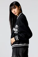 Racing Graphic Fleece Varsity Jacket