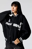 Racing Graphic Fleece Varsity Jacket