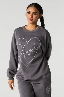 Graphic Fleece Oversized Sweatshirt