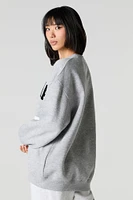 Oversized Graphic Fleece Sweatshirt