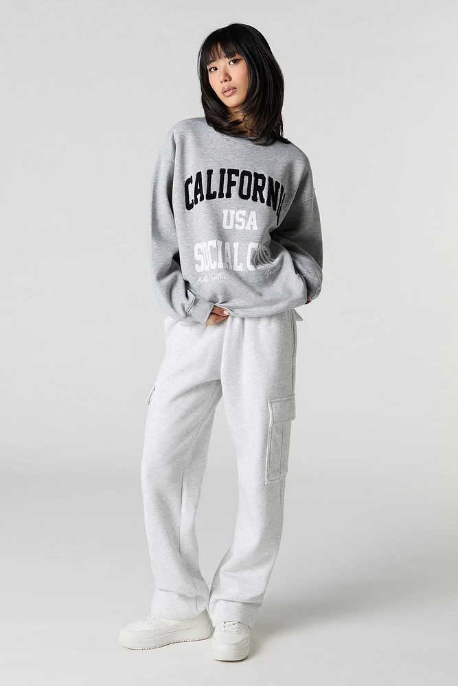 Oversized Graphic Fleece Sweatshirt