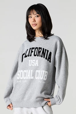 Oversized Graphic Fleece Sweatshirt