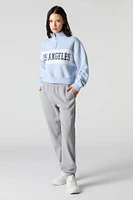 City Twill Embroidered Quarter Zip Fleece Sweatshirt
