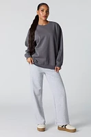 Oversized Solid Fleece Sweatshirt