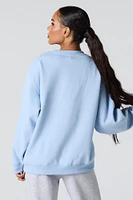 Oversized Solid Fleece Sweatshirt