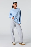 Oversized Solid Fleece Sweatshirt