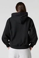 Oversized Solid Fleece Hoodie