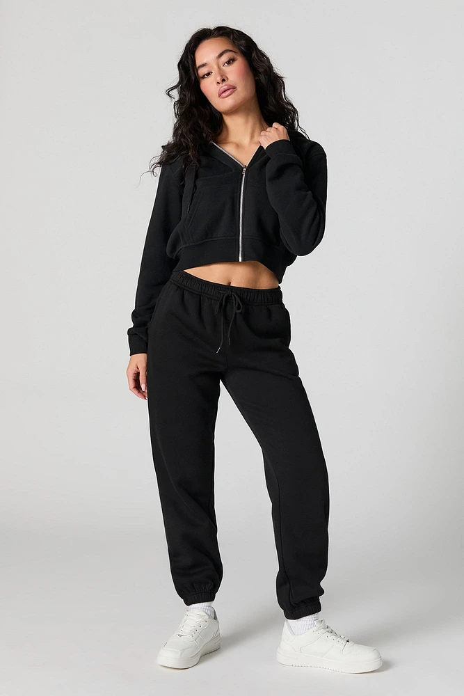 Everyday Fleece Zip-Up Cropped Hoodie