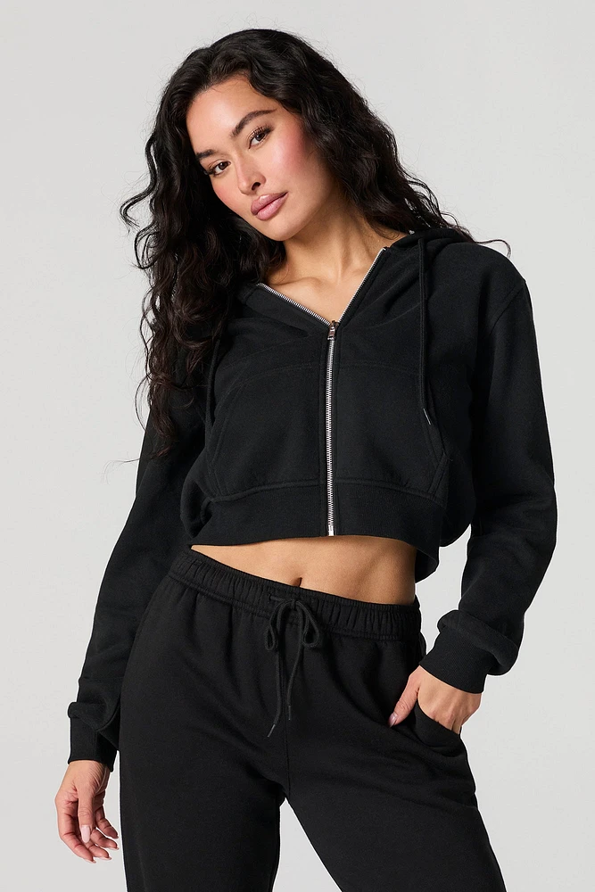 Everyday Fleece Zip-Up Cropped Hoodie