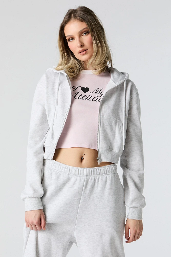 Everyday Fleece Zip-Up Cropped Hoodie