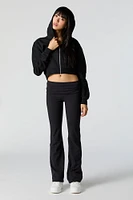 Fleece Cropped Zip-Up Hoodie