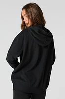 Oversized Zip-Up Fleece Hoodie