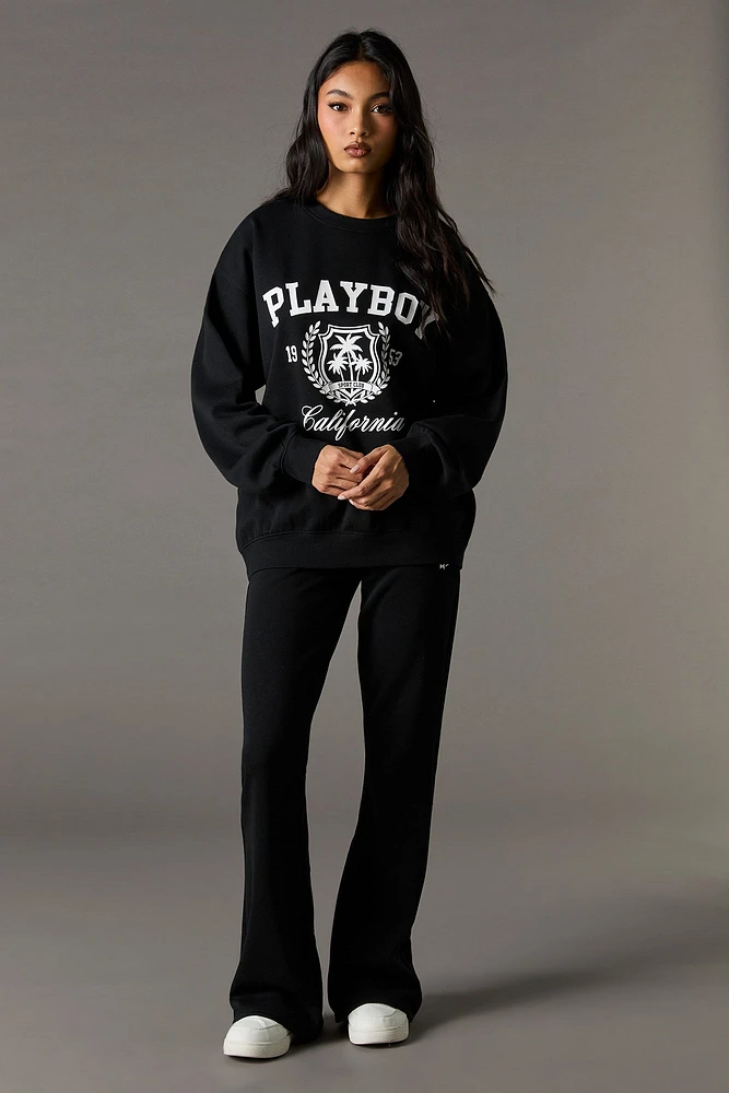 Playboy Oversized Graphic Fleece Sweatshirt