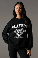 Playboy Oversized Graphic Fleece Sweatshirt