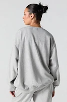 Graphic Washed Crewneck Fleece Sweatshirt