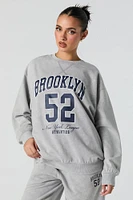 Graphic Washed Crewneck Fleece Sweatshirt