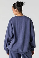 Graphic Washed Crewneck Fleece Sweatshirt