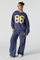 Graphic Washed Crewneck Fleece Sweatshirt