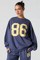 Graphic Washed Crewneck Fleece Sweatshirt