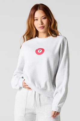 7 Pool Ball Graphic Fleece Sweatshirt