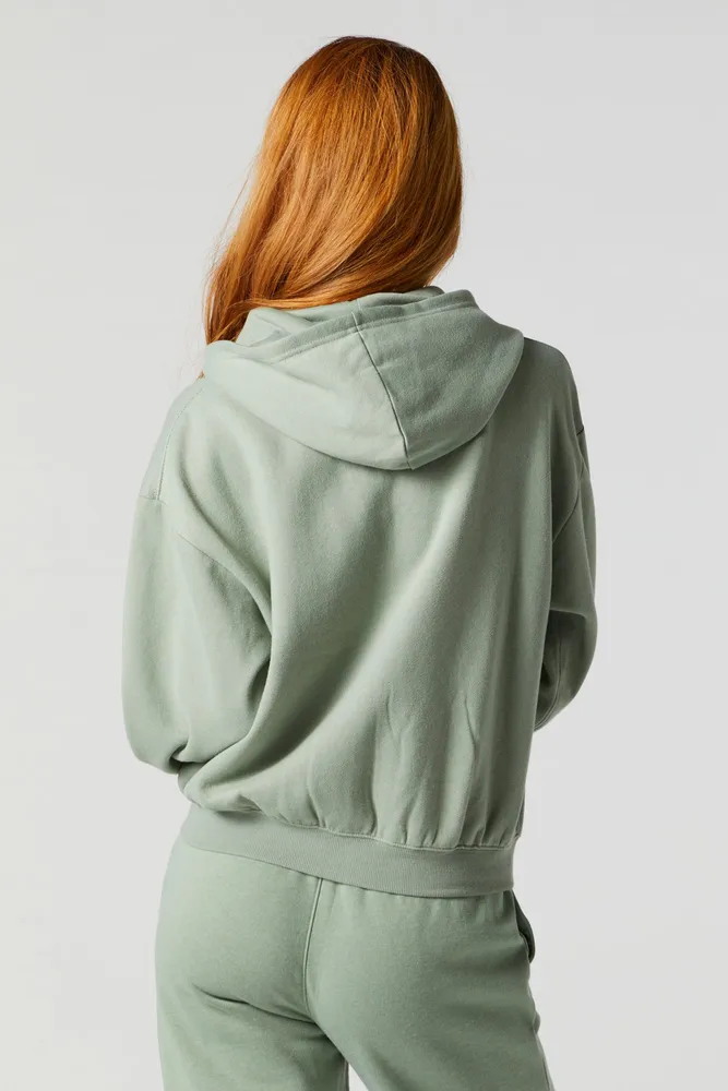 Embroidered Zip-Up Hoodie