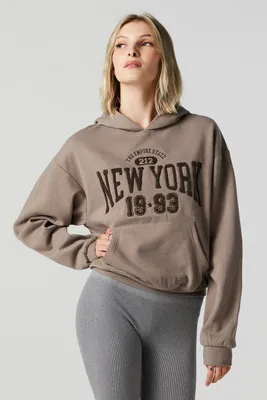 New York Chenille Embroidered Fleece Hoodie