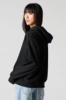 Oversized Graphic Fleece Hoodie