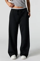 Fleece Boxer Waist Wide Leg Sweatpant