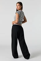 Fleece Boxer Waist Wide Leg Sweatpant