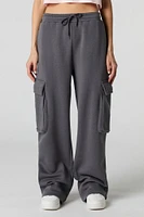 Pantalon d'entraînement cargo à jambe large en molleton