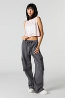 Pantalon d'entraînement cargo à jambe large en molleton