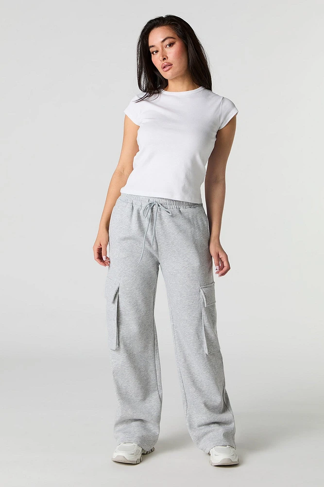 Pantalon d'entraînement cargo à jambe large en molleton