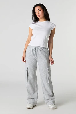 Pantalon d'entraînement cargo à jambe large en molleton
