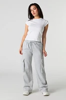 Pantalon d'entraînement cargo à jambe large en molleton