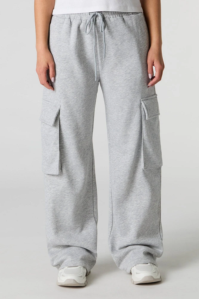 Pantalon d'entraînement cargo à jambe large en molleton