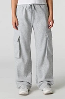 Pantalon d'entraînement cargo à jambe large en molleton