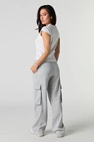 Pantalon d'entraînement cargo à jambe large en molleton