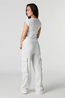 Pantalon d'entraînement cargo à jambe large en molleton